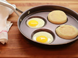 Swedish Pancake Pan, Plett Pan, Multi Egg Pan, 4-Cup Egg Frying Pan, Nonstick Egg Cooker Pan (Purple) TECHEF
