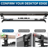 AX WABER Keyboard Tray Under Desk Pull Out with 3 Height Adjustable Extra Sturdy C Clamp Mount System, 32.8 (38 inch Including Clamps) x 12 Inch Slide-Out Platform Computer Drawer for Typing