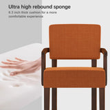 FAGAGA Accent Chair, Mid-Century Armchair with Solid Wood Frame, Orange