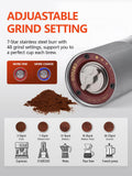 COTGCO Portable Electric Coffee Grinder, Small and Quiet USB Rechargeable Espresso Grinder with Stainless Steel Blade, for Home, Camping, Car Travel Outdoor Use