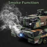 Supdex 1:24 RC Tank-2.4G Remote Control Army Tank That Shoot BBS with 360° Rotating Turret, Auto Demo, Sound, Light and Smoke, All-Terrain Climbing RC Military Vehicle Toy Gift for Boys Ages 6-12