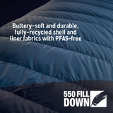Kelty Cosmic 20 Down Mummy Sleeping Bag for Backpacking, Campers, 550 Fill Power, Recycled Fabrics with PFAS-Free DWR, Designed in Sunny Colorado, USA, 2024 Model (Long)