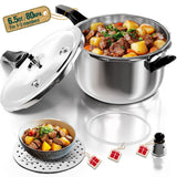 WantJoin Pressure Cooker Stainless Steel 6.5 Qt, Commercial Stove Top Pressure Cooker Pot Used for Pressure Foodie or Steaming, Compatible with Gas & Induction Cooker