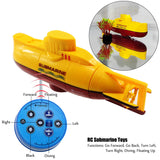 Tipmant Mini RC Submarine Toy Remote Control Boat Electric Dive for Fish Tank Water Tube Kids Gift Yellow