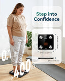 YUHUO Smart Scale for Body Weight, 4-Electrode BIA Body Composition Scale with High Precision, Large LED Display, Digital Bathroom Scale for BMI, Body Fat, Muscle Mass, 18 Metrics Sync APP, 400lb