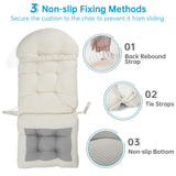 Rocking Chair Cushions Set - Non-Slip Adirondack Chair Cushions with Ties Indoor