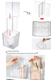 Set Of 2 Storage Organizer Bins Wall Mounted Shower Caddy, Bathroom shelves Stackable Clear Plastic Toothbrush Holder Adhesive Hanging Bin for Bathroom, Kitchen, Cabinet, Shower BPA Free Small (Clear)