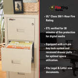 FireKing Turtle Vertical 2 Drawer Legal and Letter Fire Safe File Cabinet with Key Lock