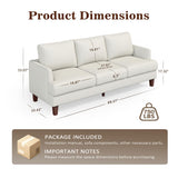 Gericco Mid Century Modern 89" 3-Seater Couch for Living Room, Beige