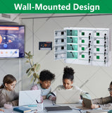 12-Slot Wall-Mounted Phone Locker Box with Key Lock - Secure Charging Cabinet for Schools, Offices & Events - Perfect Cell Phone Storage & Safety Solution