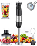 Immersion Blender Handheld 1000W 5 in 1 Corded Stick Hand Blender Kitchen with 12 Speed, BPA-Free, Mixing Beaker, Chopper