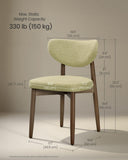 VASAGLE Wooden Dining Chairs Set of 6, Upholstered Kitchen Chairs