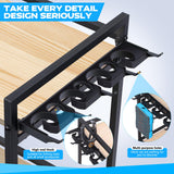 3 Tier Fishing Rod Holder, Fishing Pole Holders for Garage, Fishing Rod Rack Fishing Rod Storage Up to 8 Rods PLUSINNO