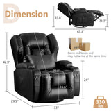 DRMBOOK Dual Motor Power Swivel Rocker Recliner Chairs with Massage & Heat