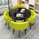 Round Dining Table Set for 4 with Chairs, Office Conference Reception Coffee Negotiation Table and Chairs Set