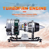 Turbofan Engine Model Kit That Works, DM119 1/10 Full Metal Mechanical Dual-Spool Aircraft Jet Engine Model, DIY Assembly 10 Hours Build Your Own Turbofan Engine for Adults (1000+PCS)