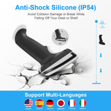2D Barcode Scanner, Handheld Barcode Reader QR Code Scanner with Stand