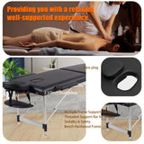 VIRRMO Portable Massage Table with Neck Stretcher, Light Weight 84 in Massage Bed Adjustable Lash Bed Tattoo Table for Eyelash Extensions Beauty Spa (Aluminum, Black)