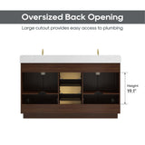 DELUXE LIVING 60 Inch Bathroom Vanity with Double Sink, Warm Elm