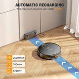 XIEBro Robot Vacuum and Mop Combo, 2 in 1 Robotic Vacuums Cleaner with 6500Pa Max Suction, App/Wi-Fi/Voice, Robot Vacuum with Schedule, Self-Charging, Slim, for Pet Hair, Hard Floor, Carpet