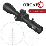 Orcair FFP Scope 5-25x56mm ED Glass Rifle Scope,Zero Stop,Long Range Scope for Hunting,First Focal Plane Optics,Illuminated Reticle with 34mm Tube
