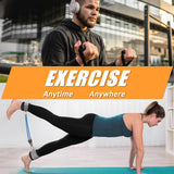 Resistance Bands with Handles for Working Out Women and Men, Exercise Bands with Door Anchor, Stretch Bands for Home Workouts, Simple Guide Included (5pcs TPE Set - 150 lbs)