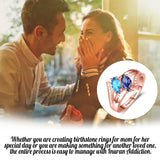 Oseew Personalized 14k yellow gold 2 birthstone rings mothers ring 2 birthstones real rose gold personalized mothers ring 2 birthstones 14k rose gold
