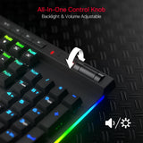 Wireless RGB Gaming Keyboard, 3-Modes 104 Keys Mechanical Keyboard w/Hot-Swap Socket Redragon
