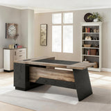 Office Desk with Drawers & Built-in Power Access, Large Executive Workstation with Storage Cabinet