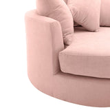 ERYE 49.2-Inch Oversized Round Accent Barrel Chair 360 Swivel Lounge Armchair W/Storage Ottoman