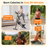 Stair Stepper for Home,Vertical Climber Step Machine with Stable Triangular Frame, 3-Level Handrail Height & Resistance & Pedal Adjustment,LCD Monitor, Device Holder, Smooth Motion, 300 LBS Black