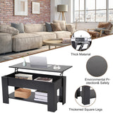 Lift Top Coffee Table for Living Room, Wooden Coffee Table with Storage Shelf/Hidden Compartment, Modern Coffee Table Center Table Tea Table Reception Room/Office/Living Room Furniture, Black