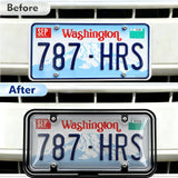 2-Pack License Plate Cover Frames Protector Combo, Clear Plate Frame Anti-Scratch Anti-Glare for Car Truck SUV, Includes All Mounting Hardware (Grey)
