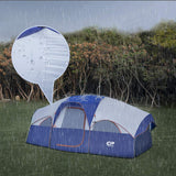 CAMPROS Tent-8-Person-Camping-Tents, Waterproof Windproof Family Tent, 5 Large Mesh Windows, Double Layer, Divided Curtain for Separated Room, Portable with Carry Bag - Blue CAMPROS CP