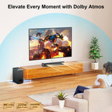 Hiwill 2.1ch Sound Bar for Smart tv, 250W Dolby Atmos Surround Sound System for TV, Home Theater Soundbar for TV, Sound bar with subwoofers, Adjustable Mode, Clear Dialogue, HDMI/eARC/ARC/Opt/BT/AUX