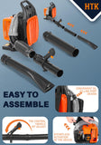 HTK 63 CC Gas Backpack Leaf Blower - 2-Stroke Engine, High-Velocity 665 CFM, Ergonomic Design, Low Vibration