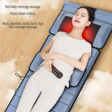 Full Body Shiatsu Heat Massage Mat & Neck Pillow, 10 Vibrating Motors for Ultimate Neck & Back Muscle Relaxation - Soft Grey Flannel Comfort