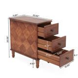 Tribesigns Solid Wood End Table Set of 2, Fully Assembled Narrow Side Table with Drawers, Pre-Assembled Nightstand Slim Bedside Table for Small Spaces, Living Room, Bedroom, Brown