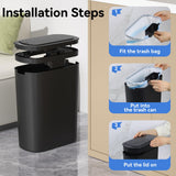 FRESHLIX 5 Gallon Motion Sensor Bathroom Automatic Trash Can with Lid (5 Gallon Black)