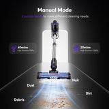 Comvtu Cordless Vacuum Cleaner for Home, 80,000PRM Powerful 4 in 1 Lightweight Stick Vacuum with 2 Adjustable Suctions, 2600mAh Rechargeable Vacuum Cleaners,Max 40 Mins Runtime (Deep Purple)