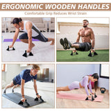 Rolitwils Parallettes Push Up Handles - Heavy Duty Steel Frame with Ergonomic Beech Wood Grips, Calisthenics Equipment (250kg Capacity)