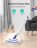 1300W Steam Mop Cleaner with Detergent Dispenser, 25s Fast Heating Floor Steamer for Hardwood and Tiles, Lightweight Carpet & Upholstery Steamer with 2 Washable Pads