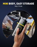 AUXITO AS1 Tire Inflator Portable Air Compressor - 150PSI Bike Pump 1Min Fast Inflate with Tire Pressure Gauge, 5200 mAh, LED Light, Car Accessories Air Pump for Auto, Moto, Bike Car Gifts for Men