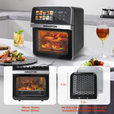 MIRASTON 10QT Air Fryer Toaster Oven Combo with 10 Presets, Family Size Compact Oven for Roasting Whole Chicken/Double Cooking