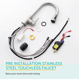 Touchless Kitchen Faucet with Pull Down Sprayer Brushed Nickel, Side Motion Sensor Kitchen Touchless Faucet with Water Line | Two Control Modes kicimpro