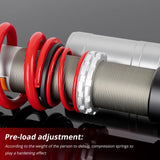 OUMURS Pair Adjustable Front Air Shock Absorber 505mm Compatible with Polaris RZR S 800 2009-2014 Adjustable Preload, Compression Damping & Rebound Speed