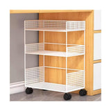 Library Storage Cart Under The Desk Storage Rack Movable with Wheels Floor Standing Bookshelf Next to The Desk Small Bookshelf