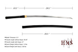 Hand Forged 1095 High Carbon Steel Black Shirasaya Katana Full Tang Sword