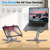 OMOTON LA10 360° Rotating Laptop Stand Riser Foldable for Desk, Space Grey