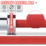 RICHUANG 7ft Olympic Barbell, Weightlifting Barbell 28mm 45lb - 500/700/1000lbs Capacity with Smooth Spinning Sleeves, Olympic Bar Fits 2" Olympic Plates, for Snatch Clean Jerk-Home Gym Training (Silver-Red-500LBS)